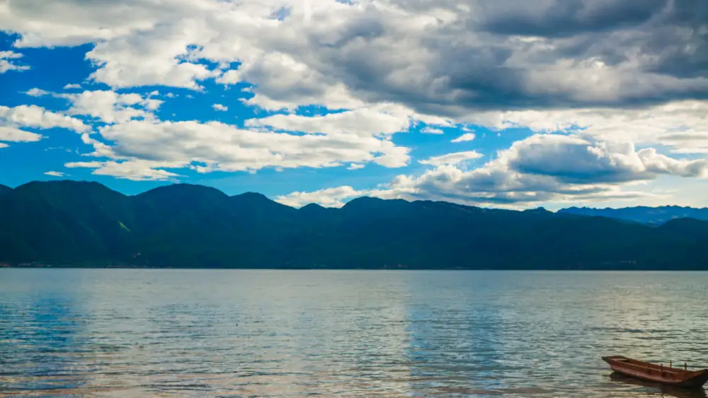 Lugu Lake Ligeban Island Scenery, Sichuan