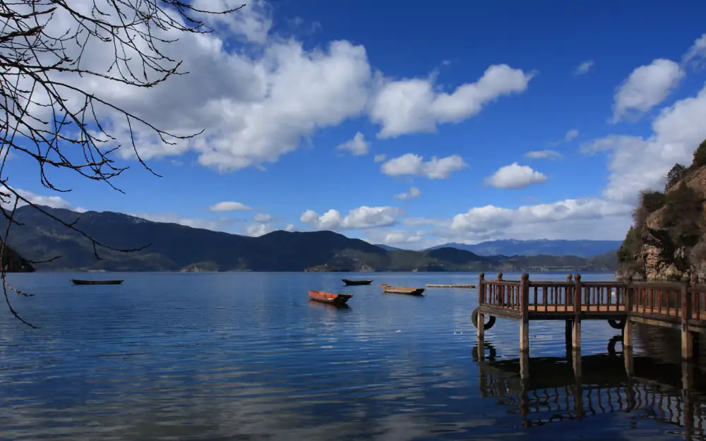 Lugu Lake Ligeban Island Scenery, Sichuan