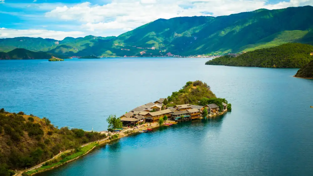 Lugu Lake Ligeban Island Scenery, Sichuan