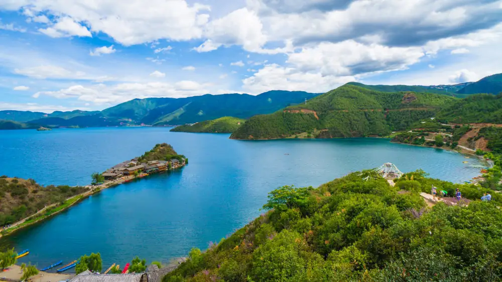 Lugu Lake Ligeban Island Scenery, Sichuan