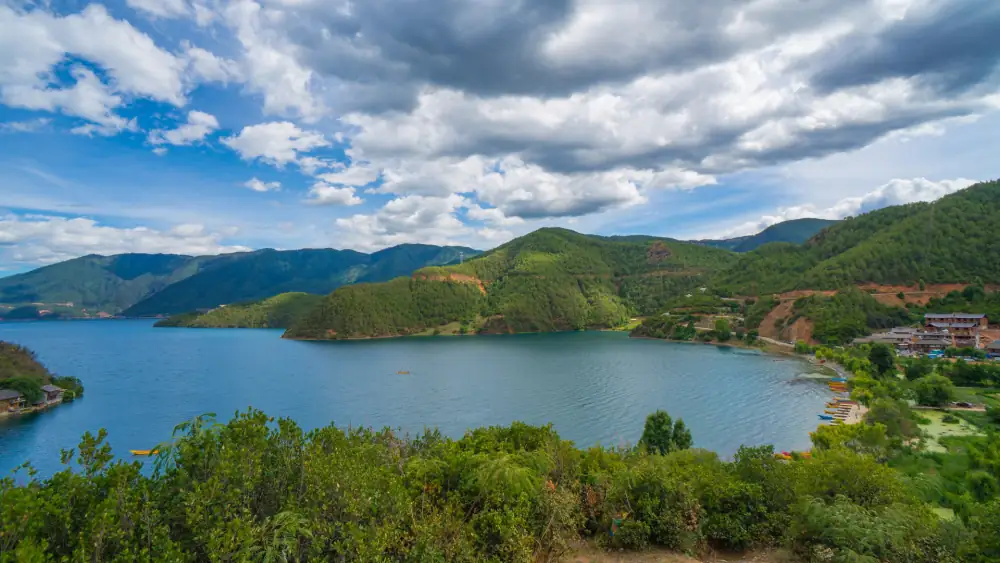 Lugu Lake Ligeban Island Scenery, Sichuan