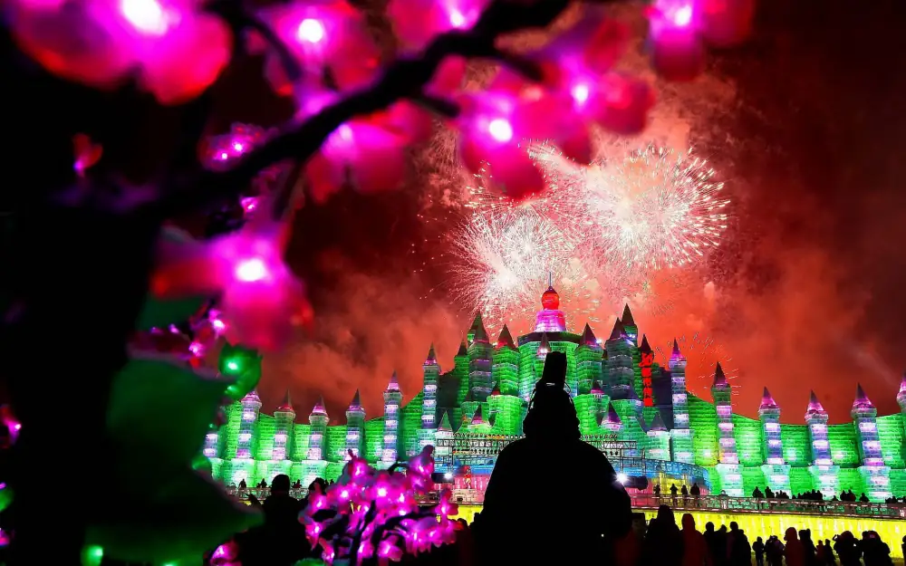 Bingxuedashijie Night View Scenery, Harbin, Heilongjiang