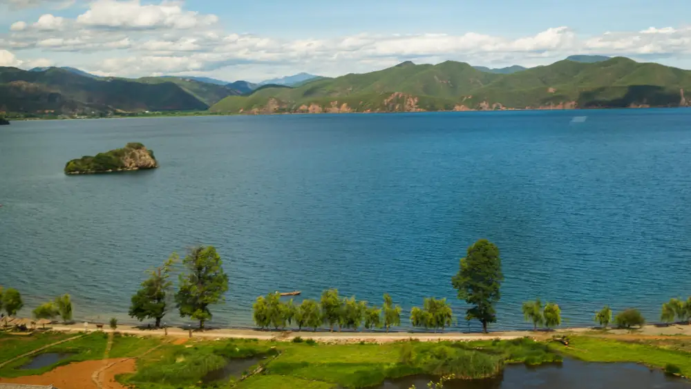 Lugu Lake Ligeban Island Scenery, Sichuan