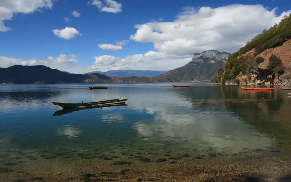 Lugu Lake Ligeban Island Scenery, Sichuan