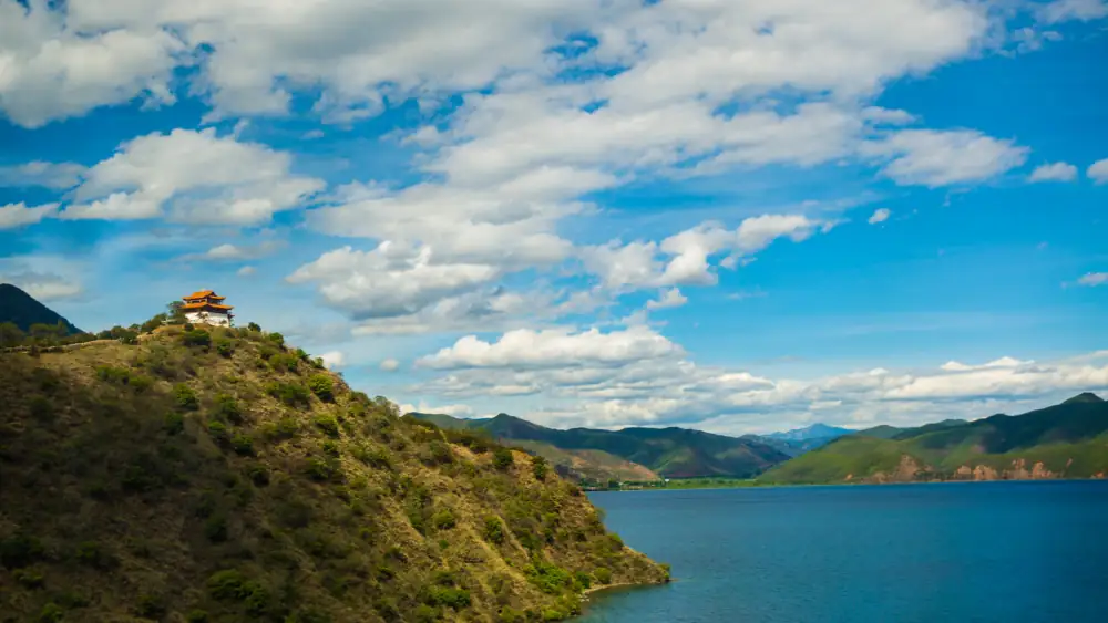 Lugu Lake Ligeban Island Scenery, Sichuan