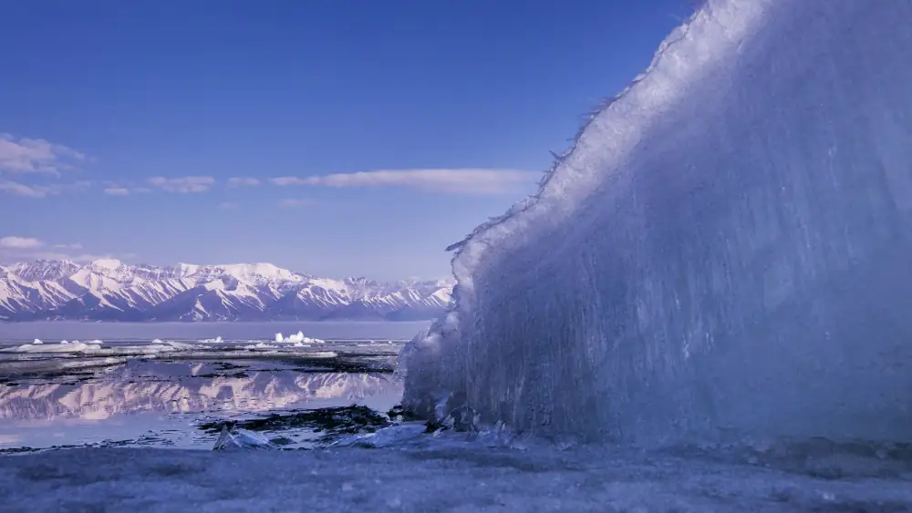 Winter Sailimu Lake Scenery, Xinjiang