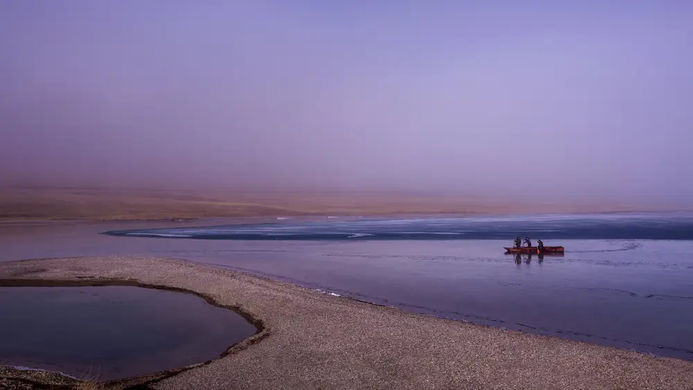 Winter Sailimu Lake Scenery, Xinjiang